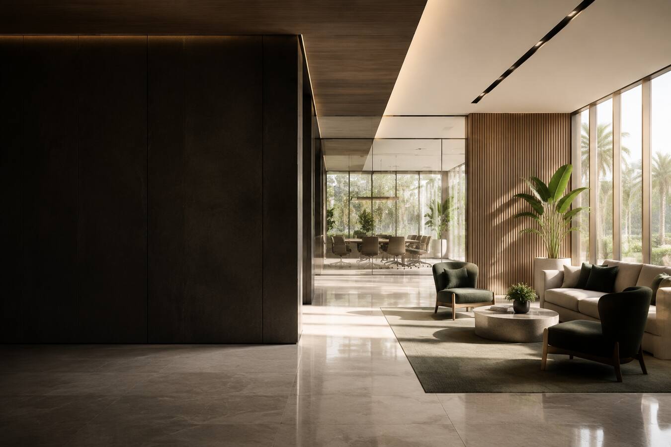 Immaculate contemporary reception and lounge